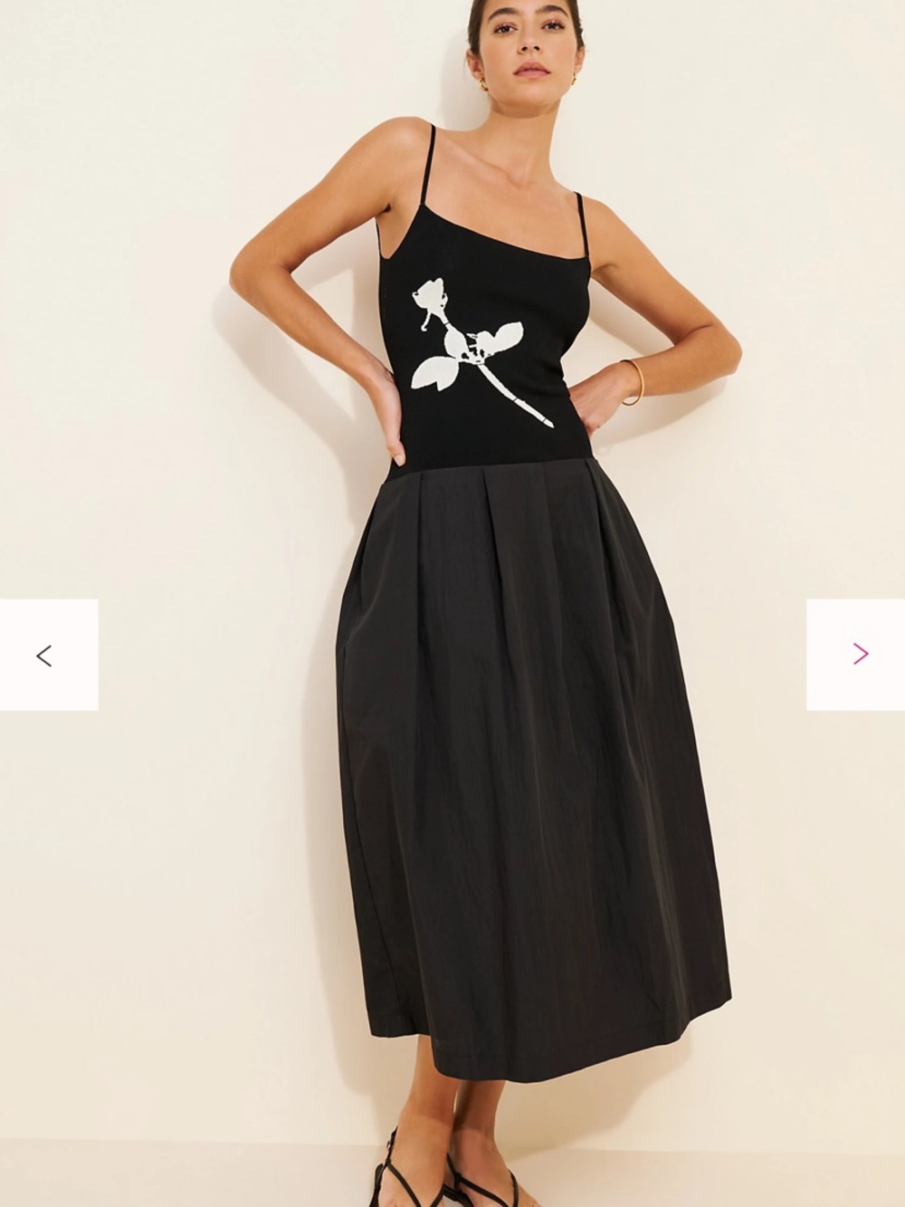 Free People Find Me Now Mix Media Drop Waist Midi Dress
